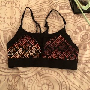 Black and pink sport bra